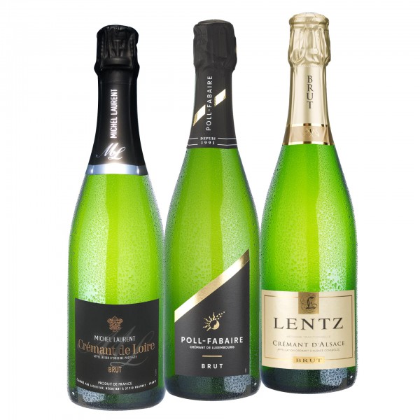 Cremant-Michel Laurent von der Loire, einen Cremant aus Luxemburg (Luxembourg) von Poll Fabaire und einen Cremant aus dem Elsass von Moulin Pierre Dopff